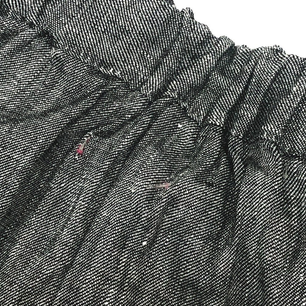 mikomori C0015 A1LR01 Apparel Patchwork Off-the-Shoulder Short Sleeve Flared Dress, Women's, Gray x Black