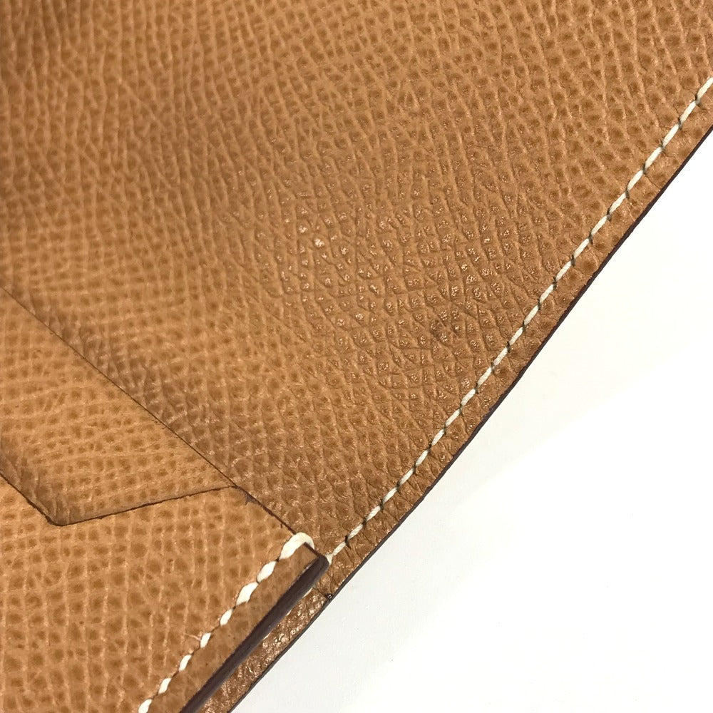 HERMES ベアン Hロゴ フラップ 小銭入れ 財布 コインケース エプソン ユニセックス ベージュ ベージュ