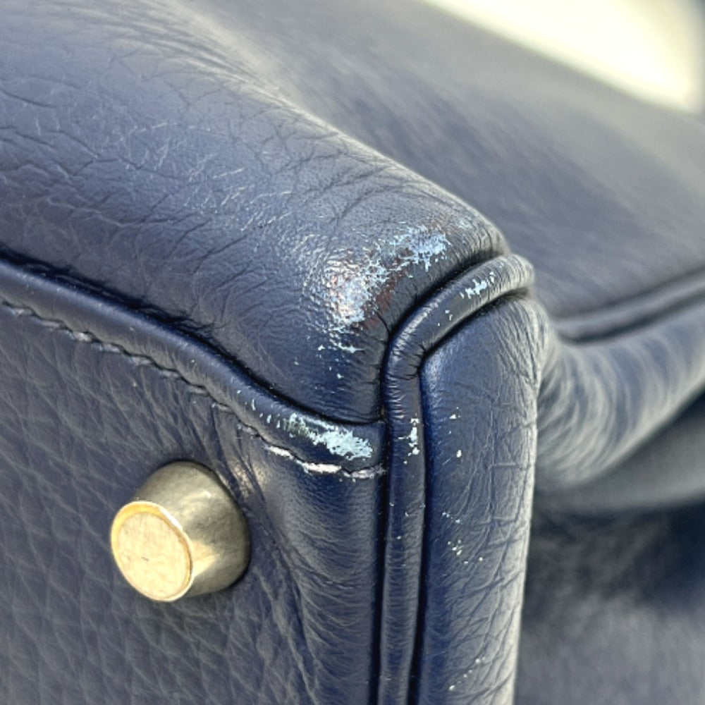 HERMES ケリー32 内縫い カバン 2WAY ハンドバッグ トリヨンクレマンス レディース ブルー