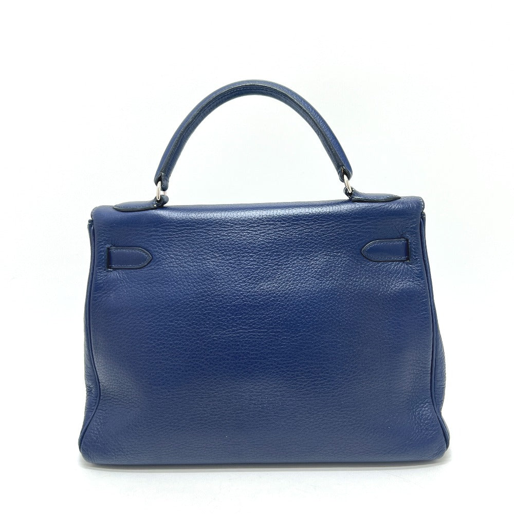 HERMES ケリー32 内縫い カバン 2WAY ハンドバッグ トリヨンクレマンス レディース ブルー