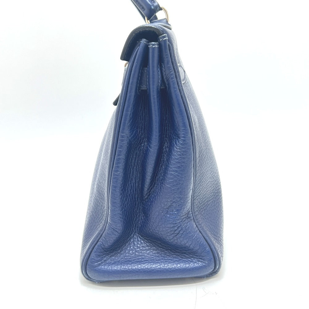 HERMES ケリー32 内縫い カバン 2WAY ハンドバッグ トリヨンクレマンス レディース ブルー