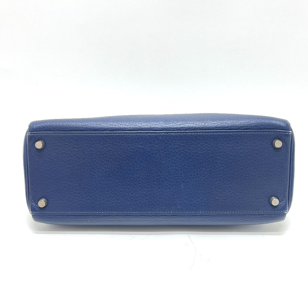 HERMES ケリー32 内縫い カバン 2WAY ハンドバッグ トリヨンクレマンス レディース ブルー