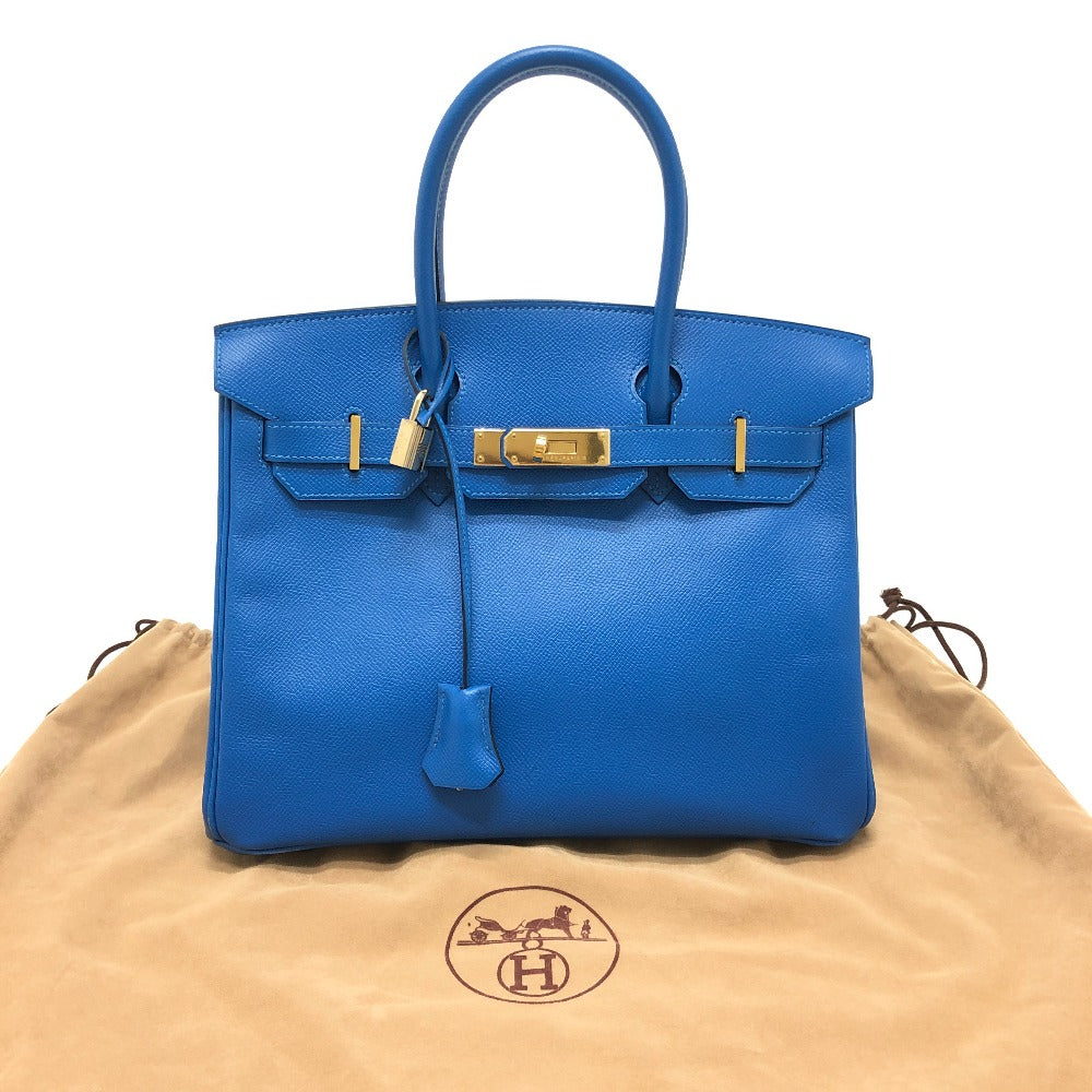 HERMES Birkin30 Birkin 30 GoldHardware Bag Hand Bag Epsom Blue Hydra (estimated) blue Used