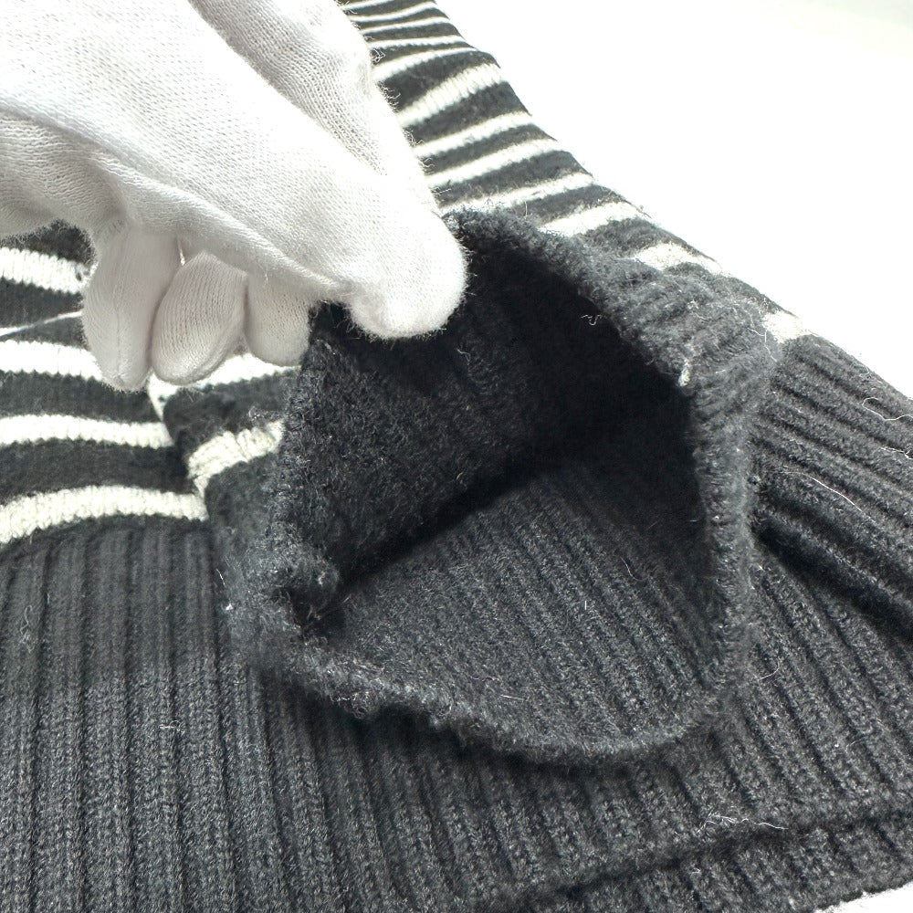 Ami Paris 21AW ハート ロゴ ボーダー アパレル セーター ウール メンズ ブラック - brandshop-reference