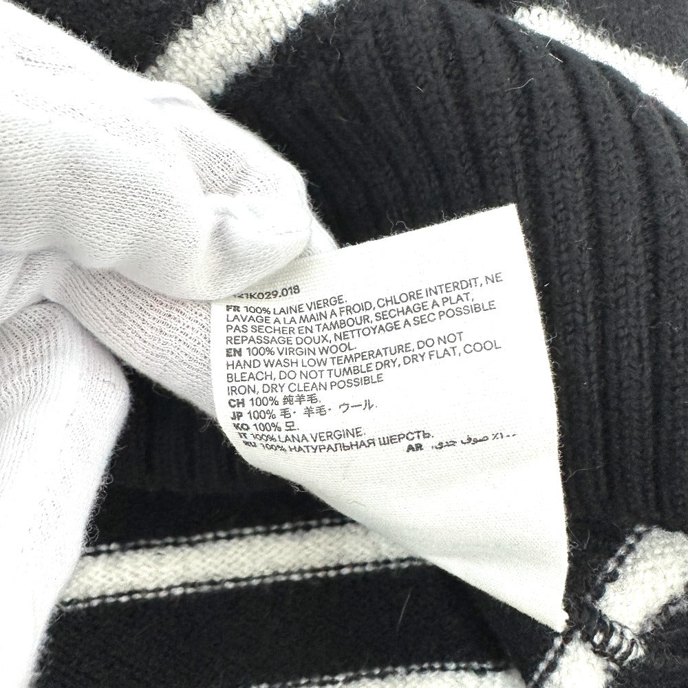 Ami Paris 21AW ハート ロゴ ボーダー アパレル セーター ウール メンズ ブラック - brandshop-reference