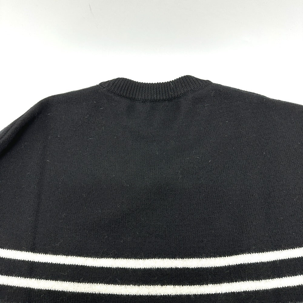 Ami Paris 21AW ハート ロゴ ボーダー アパレル セーター ウール メンズ ブラック - brandshop-reference