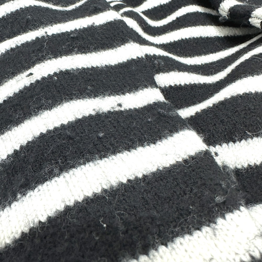 Ami Paris 21AW ハート ロゴ ボーダー アパレル セーター ウール メンズ ブラック - brandshop-reference