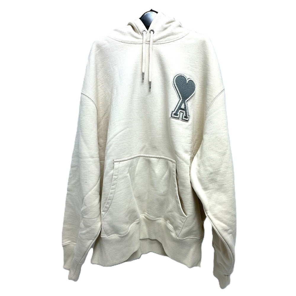Ami Paris ハート ロゴ プルオーバー アパレル パーカー コットン メンズ ホワイト - brandshop-reference