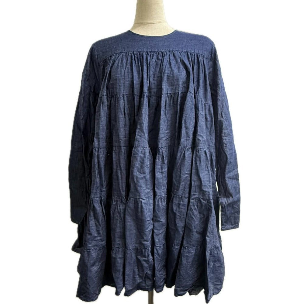 Merlette NYC 4010300290 ロンハーマンコラボ ソリマン アパレル デニム 長袖 ワンピース コットン レディース ブルー