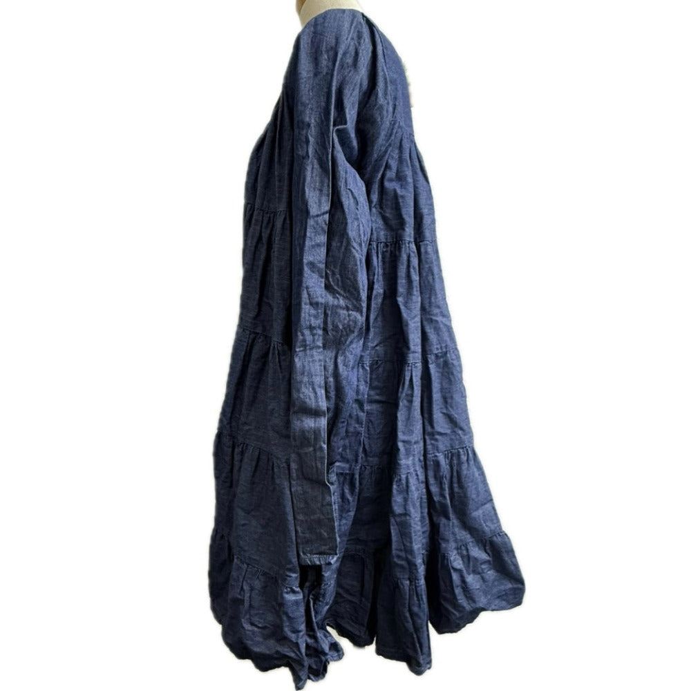 Merlette NYC 4010300290 ロンハーマンコラボ ソリマン アパレル デニム 長袖 ワンピース コットン レディース ブルー