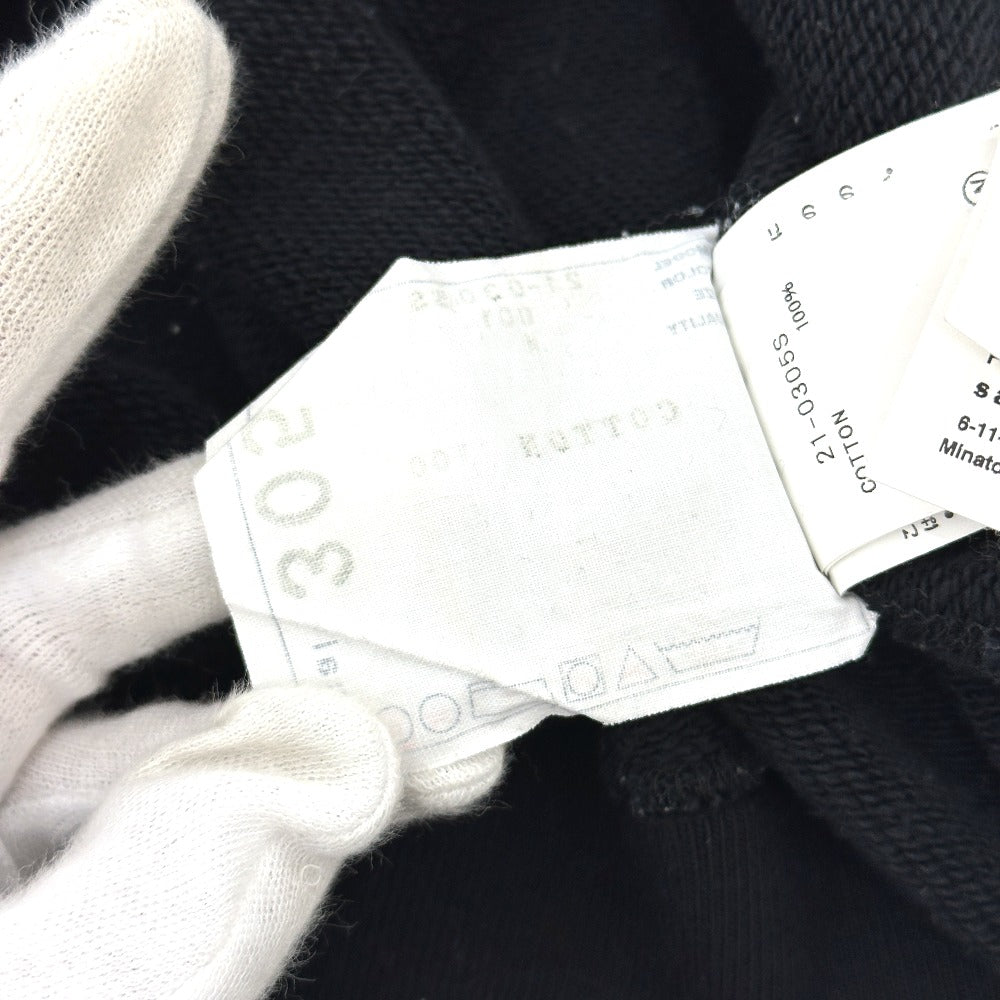 Sacai 21-0305S ロゴ アパレル 服 フーディ プルオーバー トップス スウェット パーカー コットン レディース ブラック