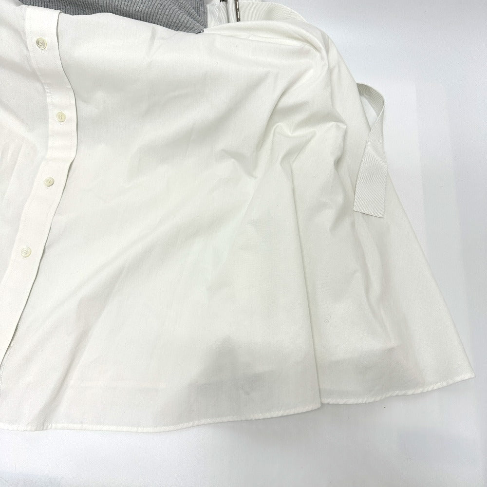 Sacai SCW-019 アパレル 服 半袖 ニットドッキングワンピース フレア ワンピース コットン レディース ホワイト