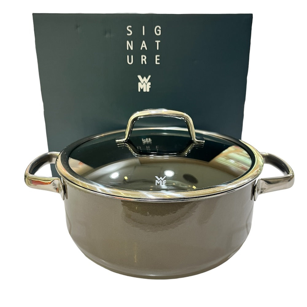 WMF W0514675290 Fusiontec Mineral Raw Casserole 24cm double-handled pot kitchenware Stainless Steel DR Dark Plus/Silver Used