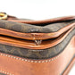CELINE Macadam Crossbody Shoulder Bag in PVC and Leather, Brown