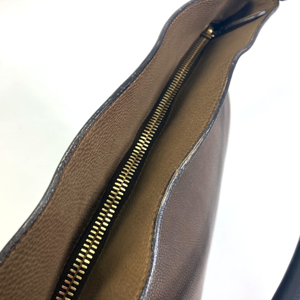 CELINE バイカラー ストライプ トートバッグ カバン トートバッグ 肩掛け ショルダーバッグ レザー レディース ブラウン