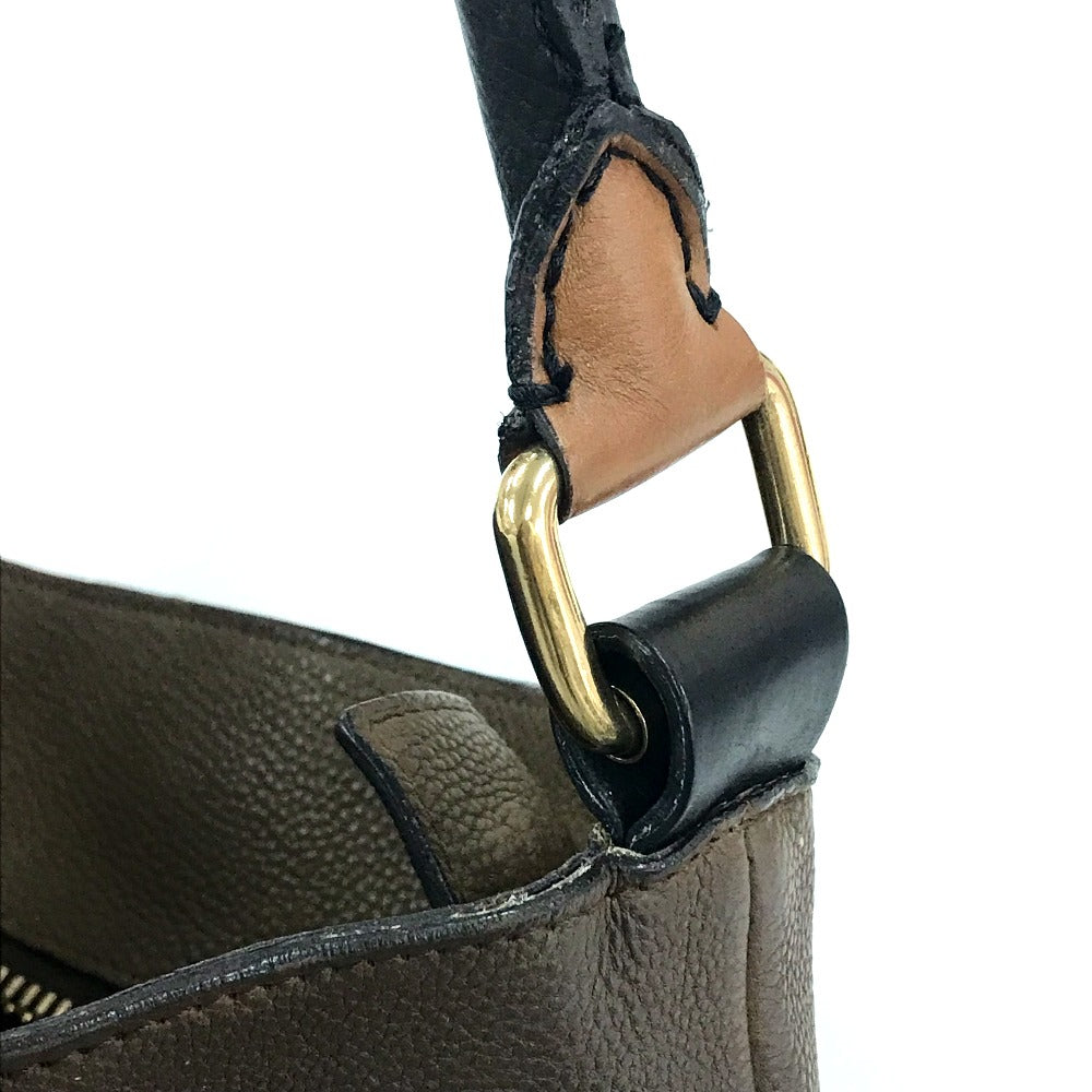 CELINE バイカラー ストライプ トートバッグ カバン トートバッグ 肩掛け ショルダーバッグ レザー レディース ブラウン