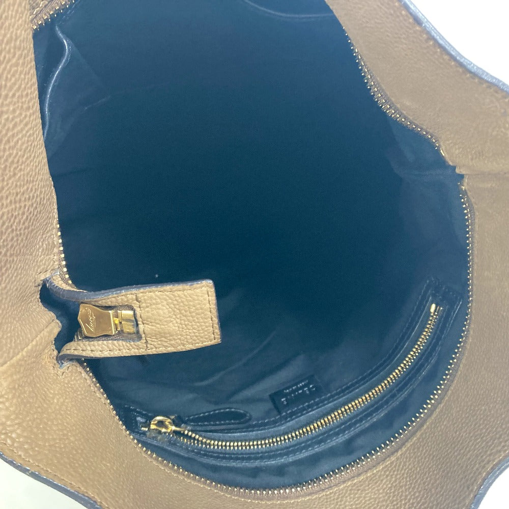 CELINE バイカラー ストライプ トートバッグ カバン トートバッグ 肩掛け ショルダーバッグ レザー レディース ブラウン