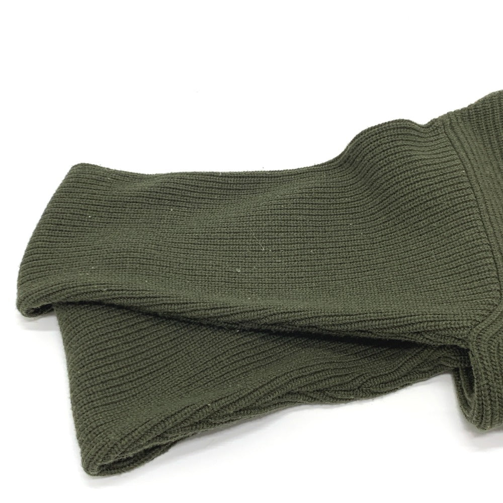 CELINE 2AB97 ロゴ レオパード 豹 ヒョウ柄 リブ網み ニット トレーナー トップス アパレル セーター ウール メンズ カーキ - brandshop-reference