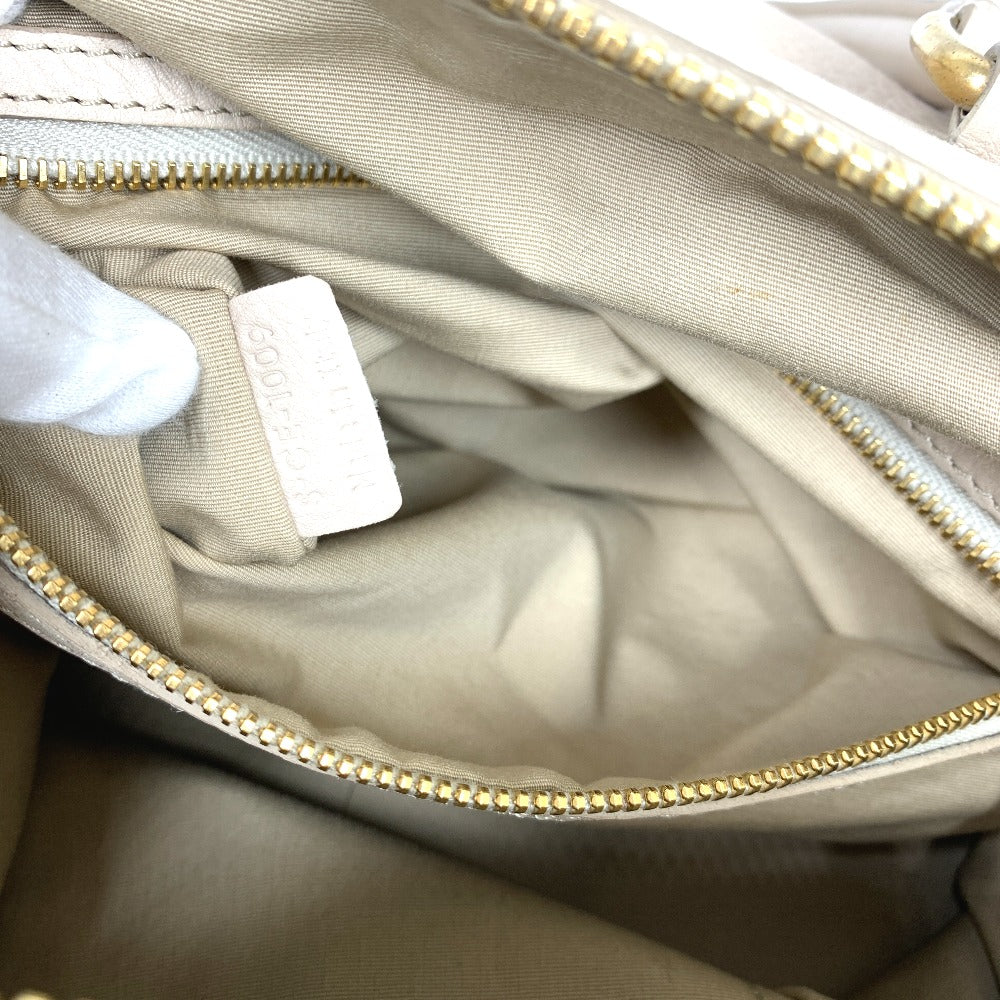 CELINE 旧ロゴ ミニボストン カバン ハンドバッグ レザー レディース ベージュ