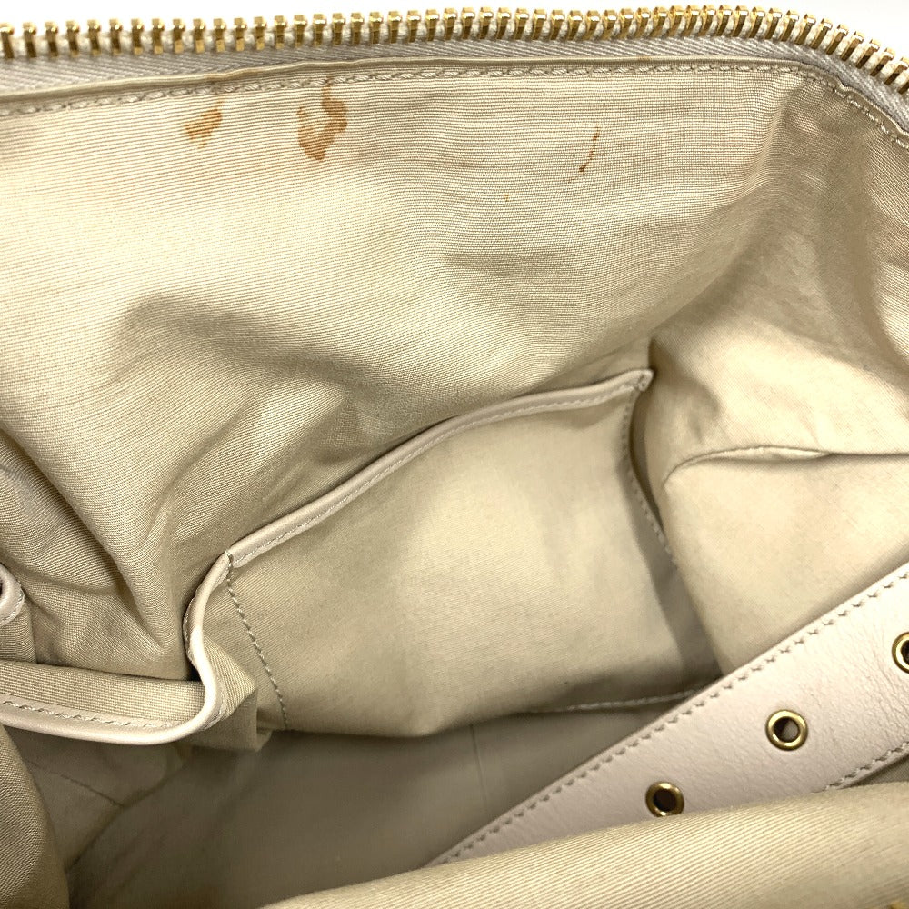 CELINE 旧ロゴ ミニボストン カバン ハンドバッグ レザー レディース ベージュ