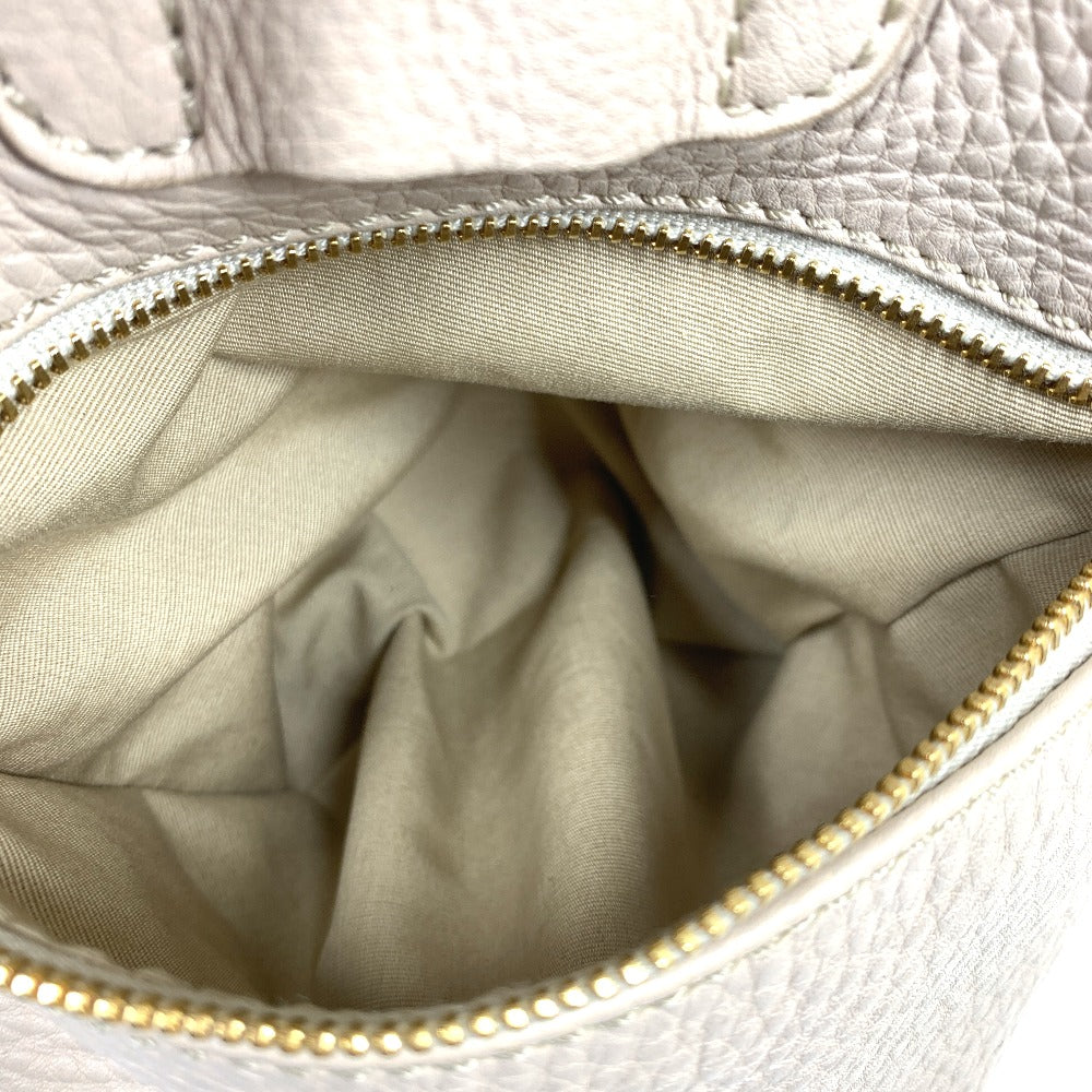 CELINE 旧ロゴ ミニボストン カバン ハンドバッグ レザー レディース ベージュ
