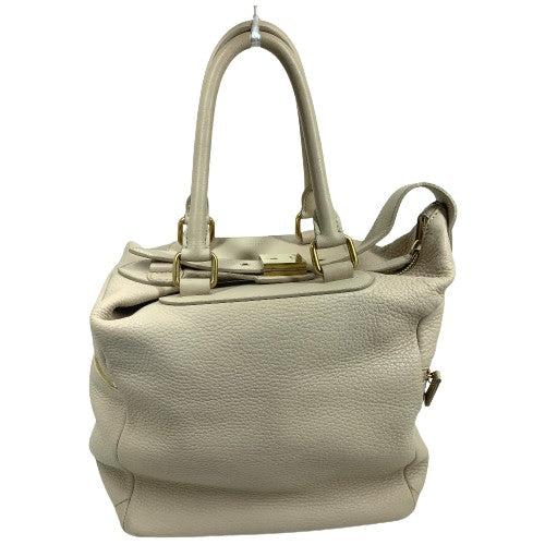 CELINE 旧ロゴ ミニボストン カバン ハンドバッグ レザー レディース ベージュ