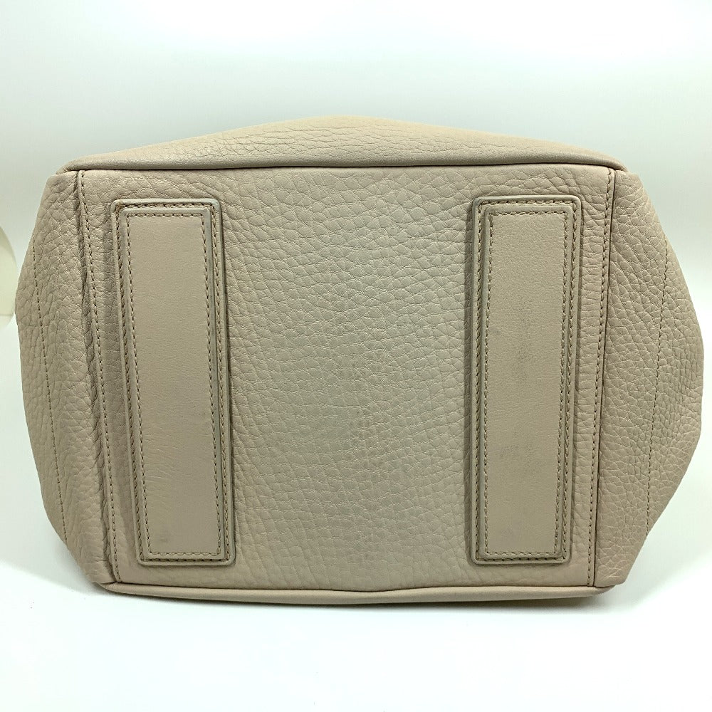 CELINE 旧ロゴ ミニボストン カバン ハンドバッグ レザー レディース ベージュ