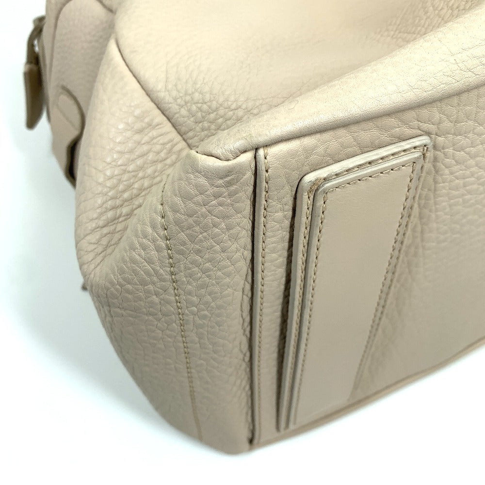 CELINE 旧ロゴ ミニボストン カバン ハンドバッグ レザー レディース ベージュ