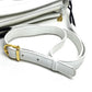CELINE Ribbon Motif Shoulder Bag Leather Women's White x Black
