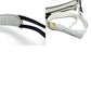 CELINE Ribbon Motif Shoulder Bag Leather Women's White x Black