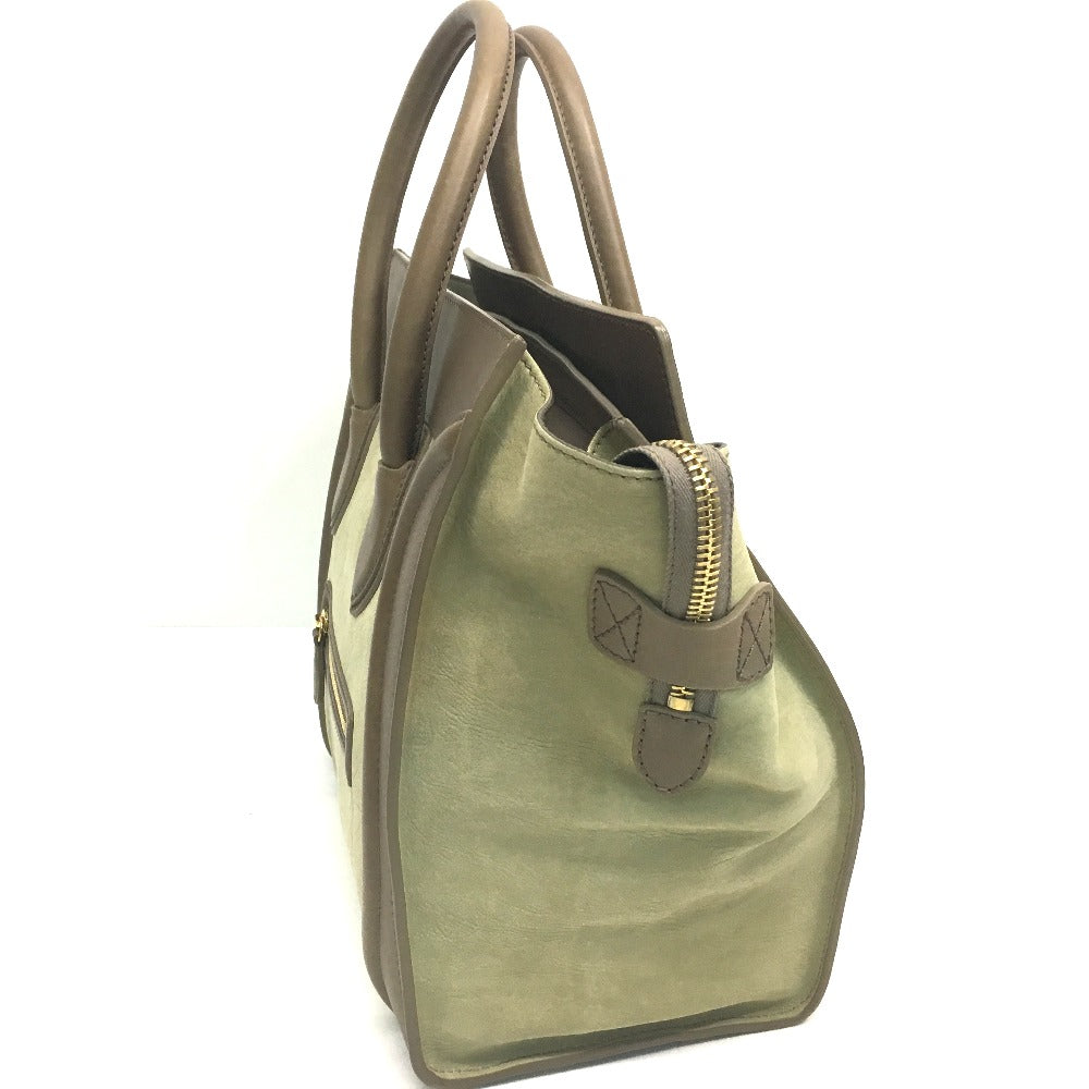 CELINE 165213 Mini Shopper Luggage Tote Bag/Handbag in Beige Leather