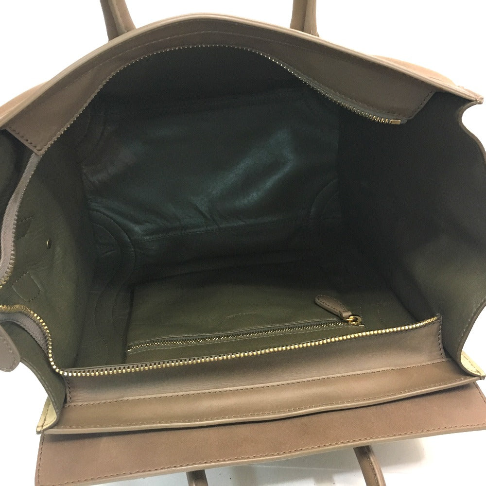 CELINE 165213 Mini Shopper Luggage Tote Bag/Handbag in Beige Leather