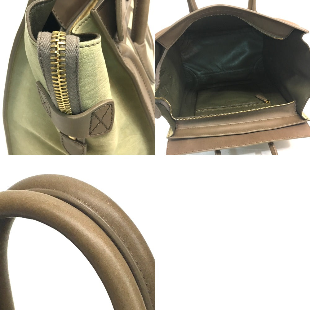 CELINE 165213 Mini Shopper Luggage Tote Bag/Handbag in Beige Leather