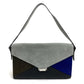 CELINE 肩掛けバッグ ロゴ金具 ダイヤモンドクラッチ カバン ショルダーバッグ クラッチバッグ スエード/レザー レディース グレーｘブラック