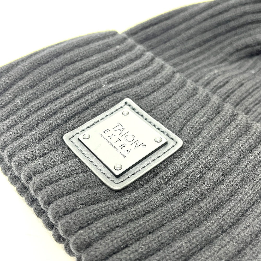 TAION Tion Extra Plate logo Hat apparel accessories Knit hat wool Black Used