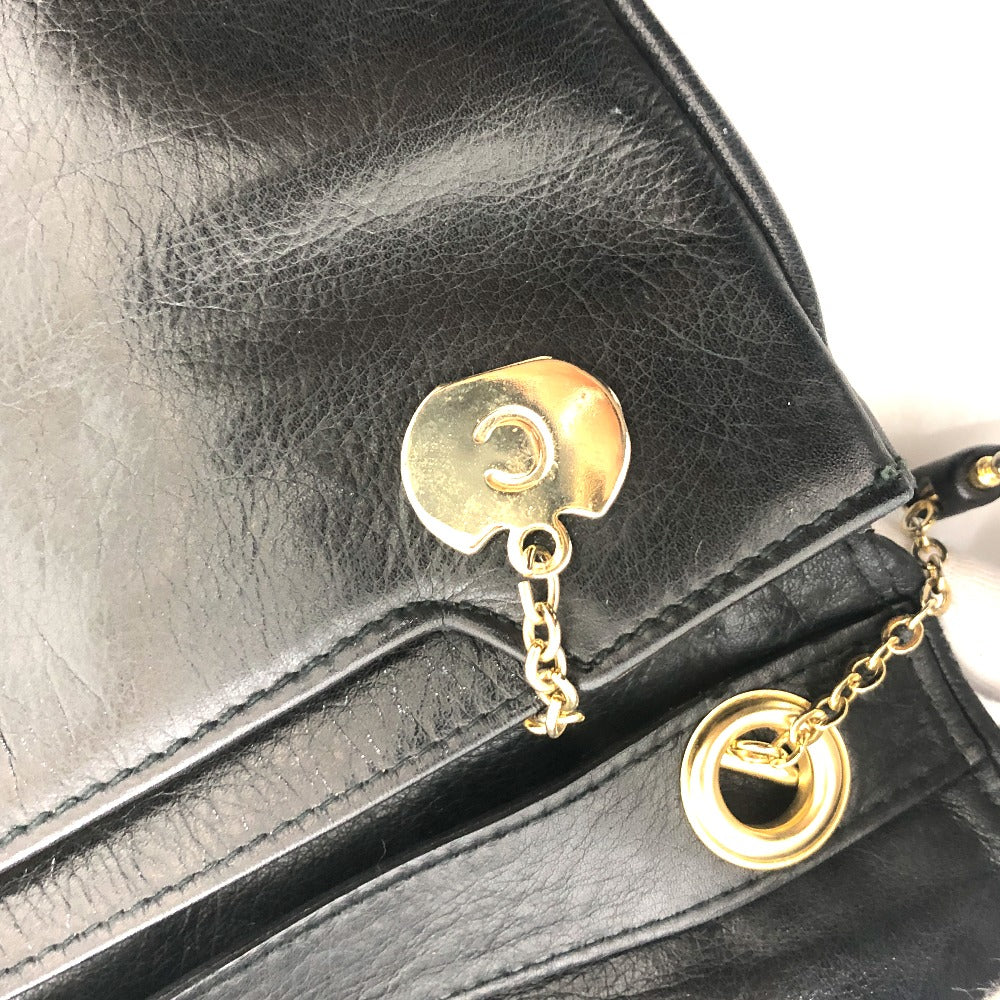 CELINE ロゴ 斜め掛け カバン 肩掛け バッグ ショルダーバッグ レザー レディース ブラック