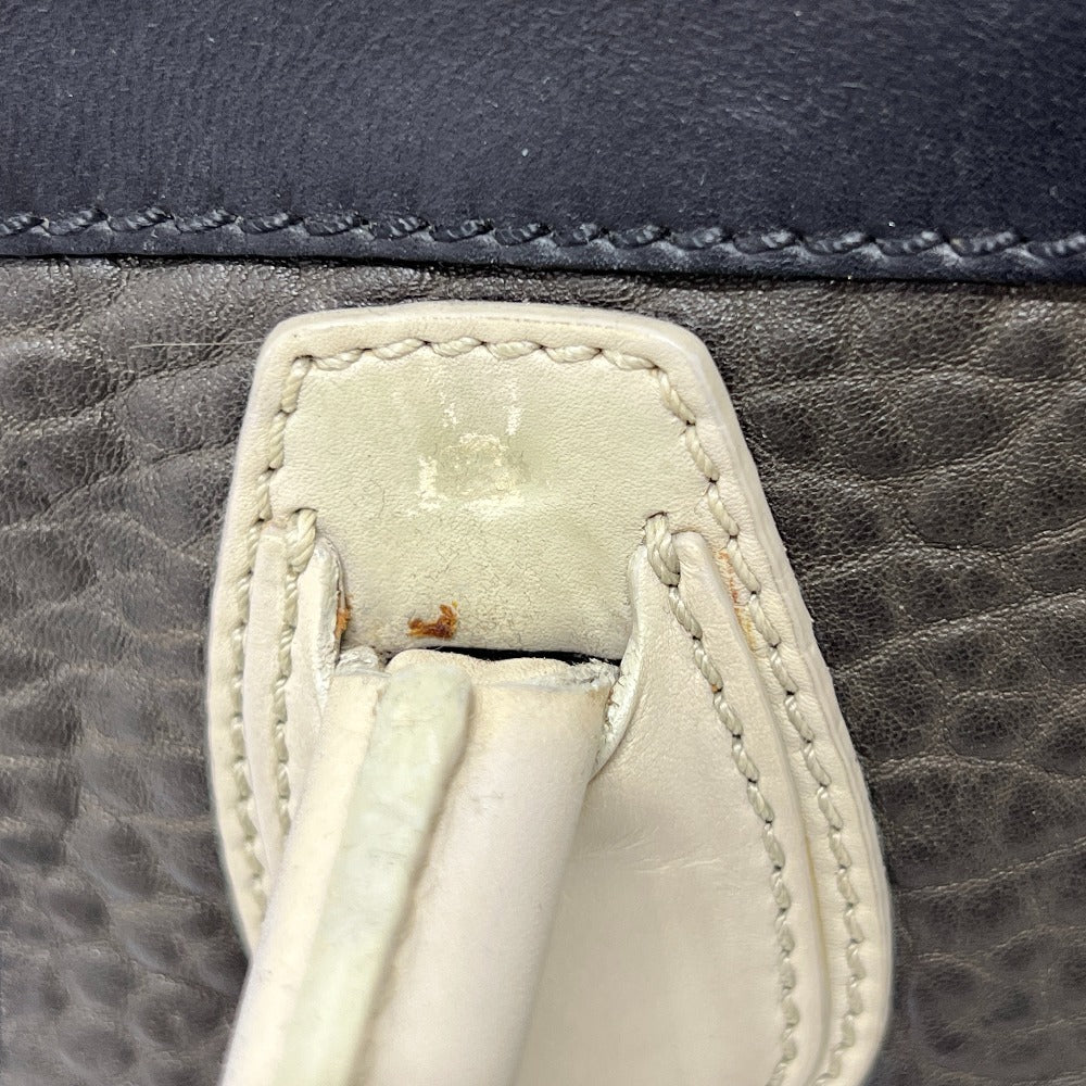 CELINE ラゲージ ミディアム カバン ハンドバッグ トートバッグ レザー レディース ブラック×グレー×ホワイト ブラック - brandshop-reference