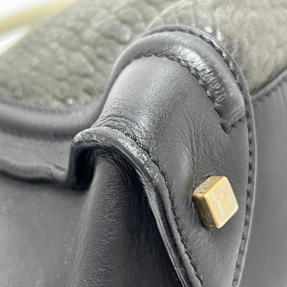 CELINE ラゲージ ミディアム カバン ハンドバッグ トートバッグ レザー レディース ブラック×グレー×ホワイト ブラック - brandshop-reference