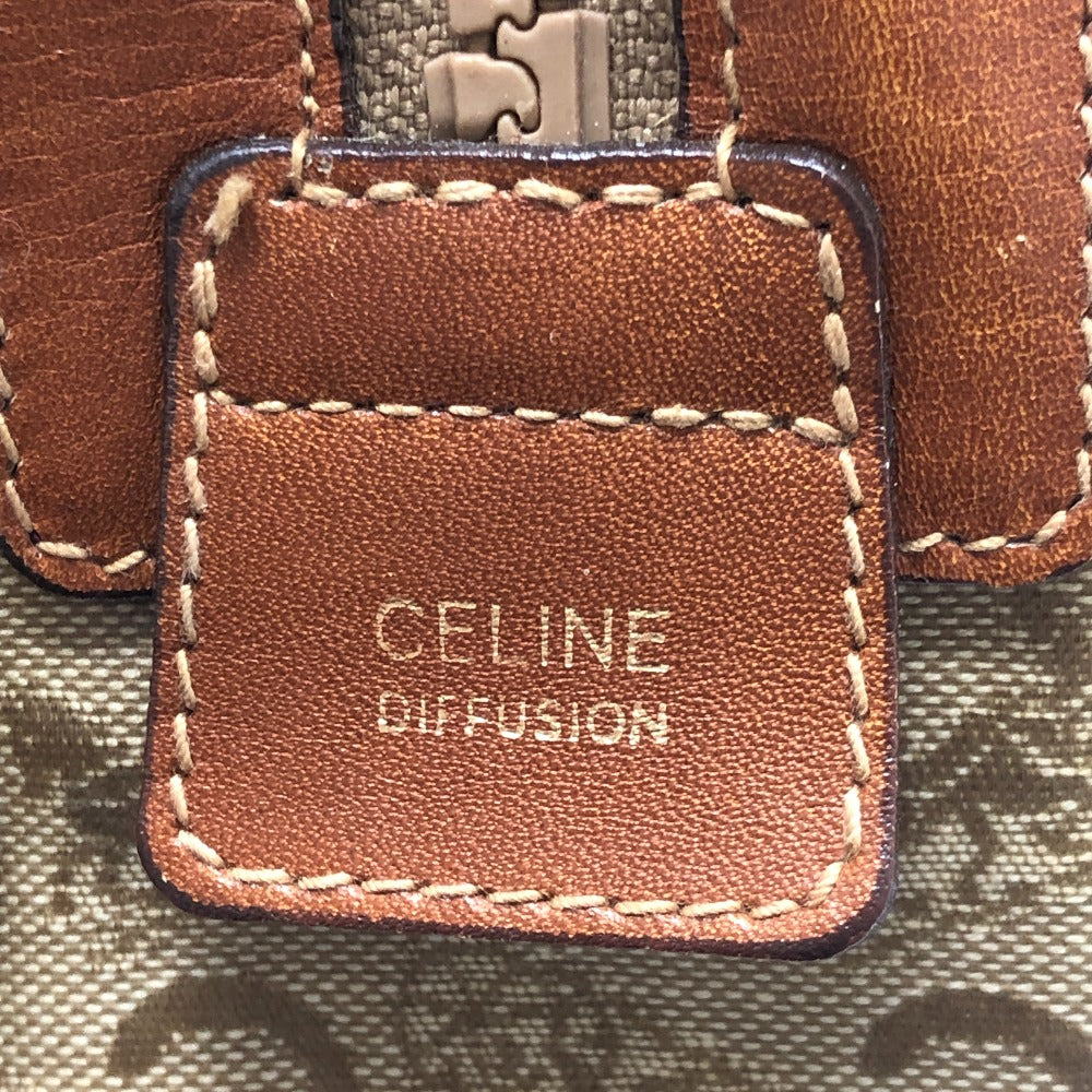 CELINE Old CELINE Macadampattern Bag Hand Bag Vintage Duffle Bag PVC/Leather Beige/Brown Used