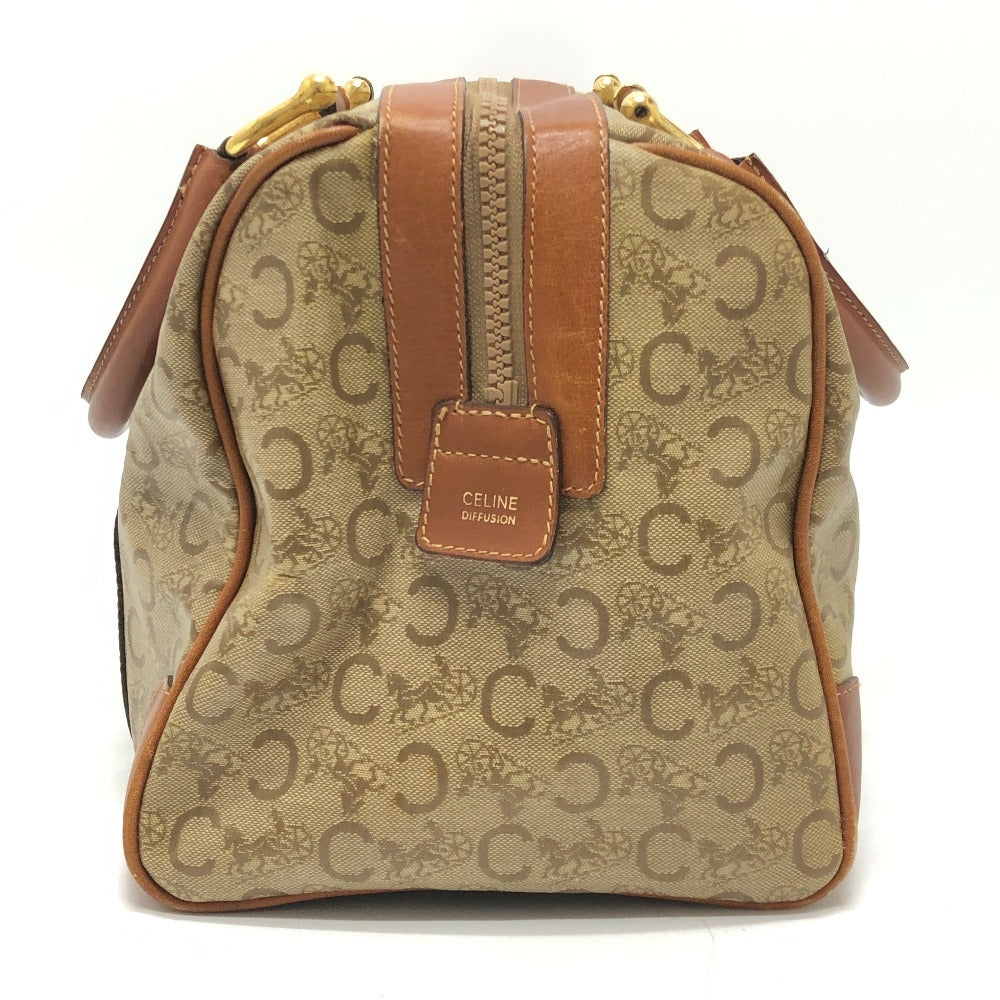 CELINE Old CELINE Macadampattern Bag Hand Bag Vintage Duffle Bag PVC/Leather Beige/Brown Used