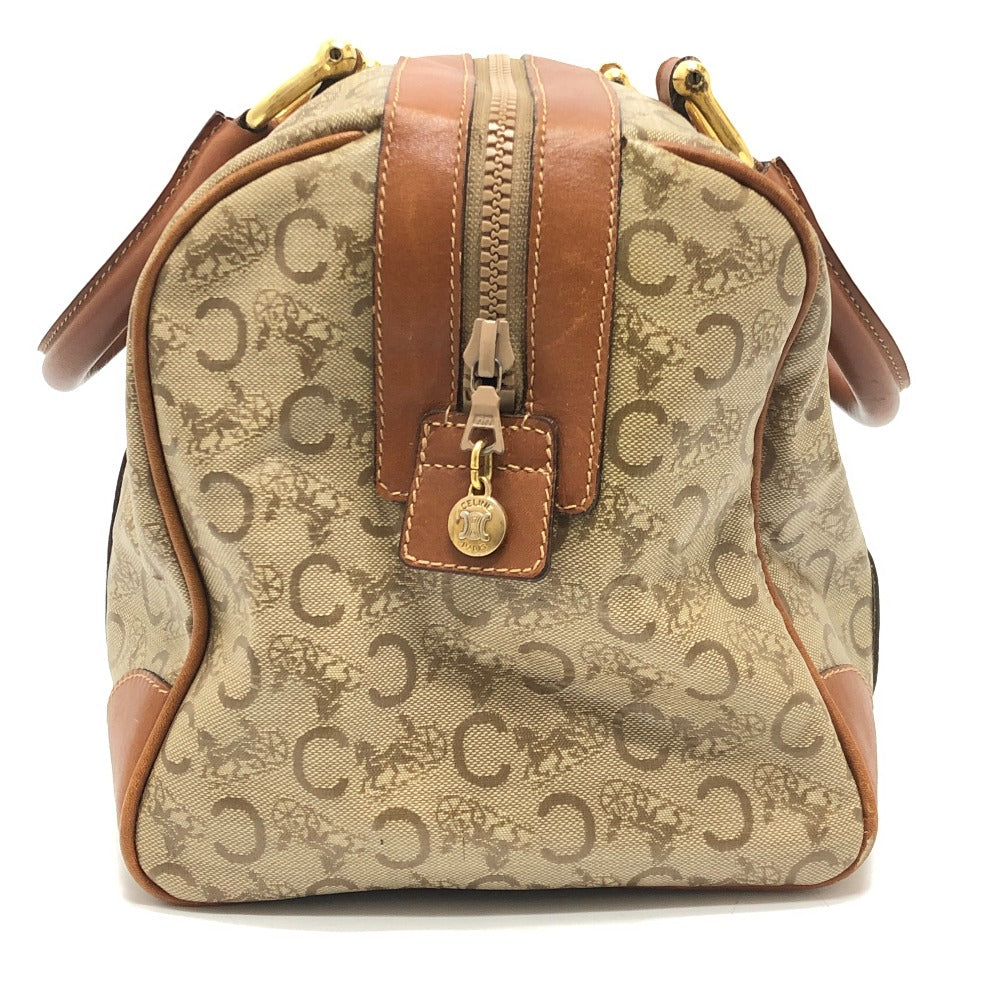 CELINE Old CELINE Macadampattern Bag Hand Bag Vintage Duffle Bag PVC/Leather Beige/Brown Used