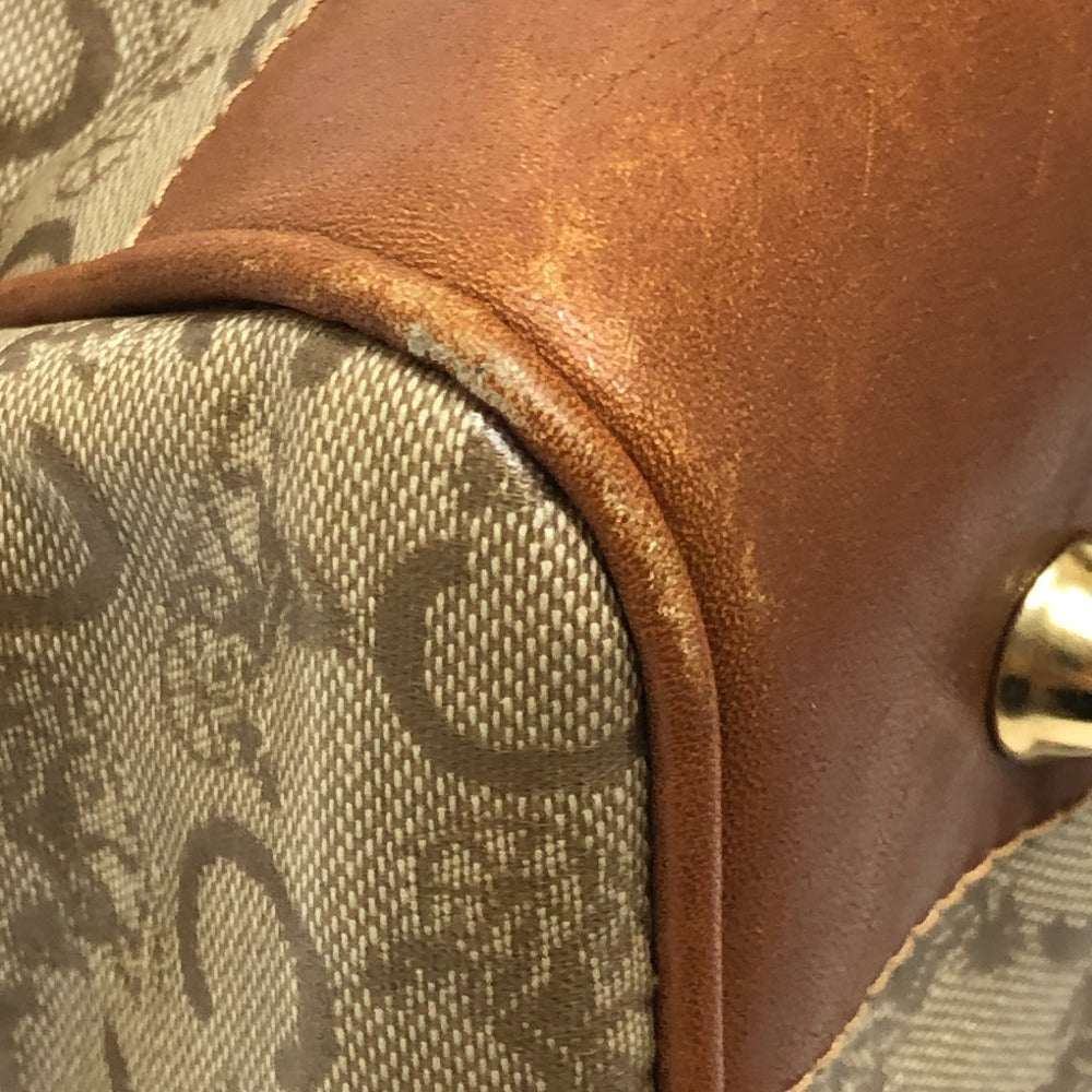 CELINE Old CELINE Macadampattern Bag Hand Bag Vintage Duffle Bag PVC/Leather Beige/Brown Used
