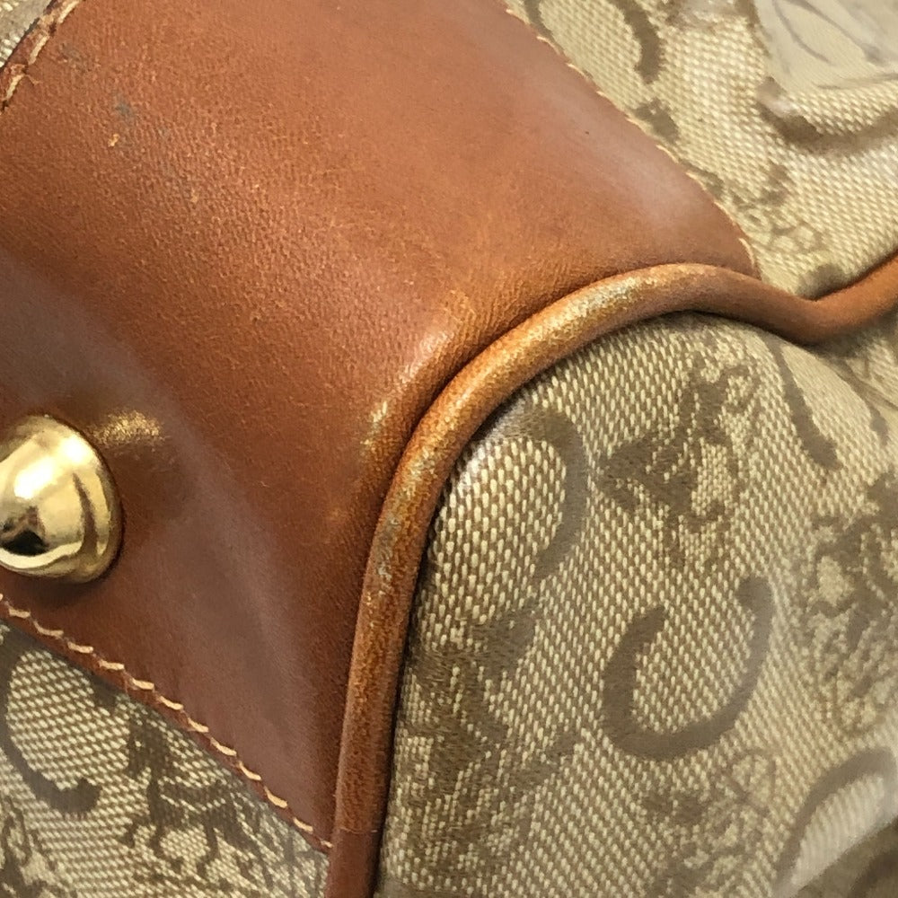 CELINE Old CELINE Macadampattern Bag Hand Bag Vintage Duffle Bag PVC/Leather Beige/Brown Used