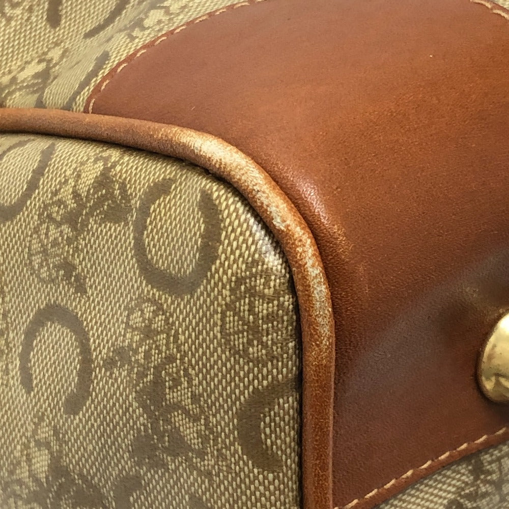 CELINE Old CELINE Macadampattern Bag Hand Bag Vintage Duffle Bag PVC/Leather Beige/Brown Used