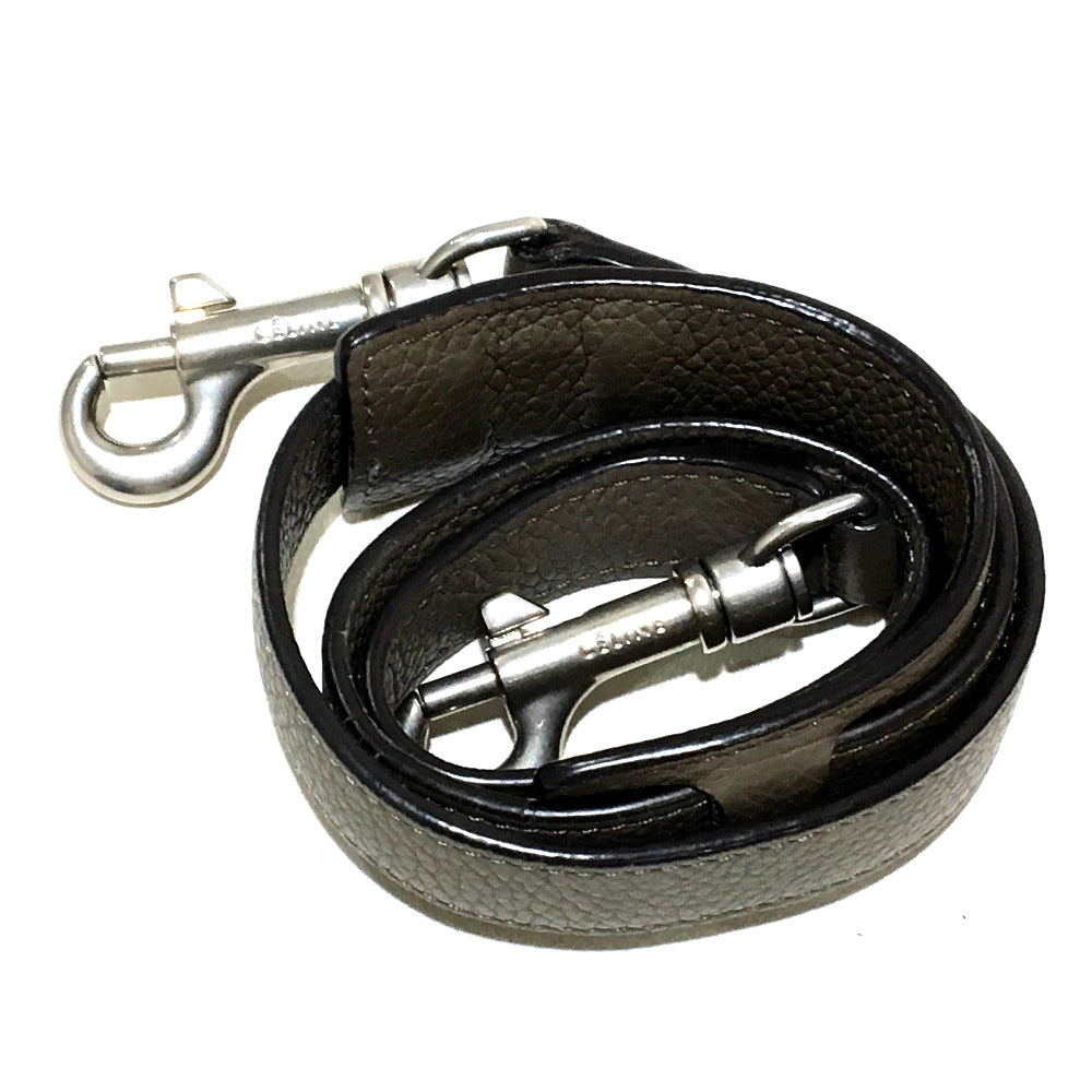 CELINE 2-Way Trapeze Shoulder Bag/Handbag in Suede/Leather, Charcoal Gray