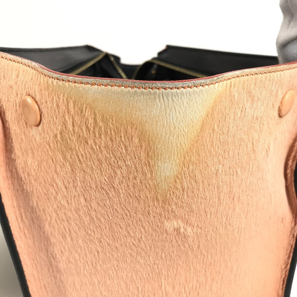 CELINE Trapeze Small 2WAY Bag Shoulder Bag Shoulder Tote Bag Handbag Leather/Harako Women's Black