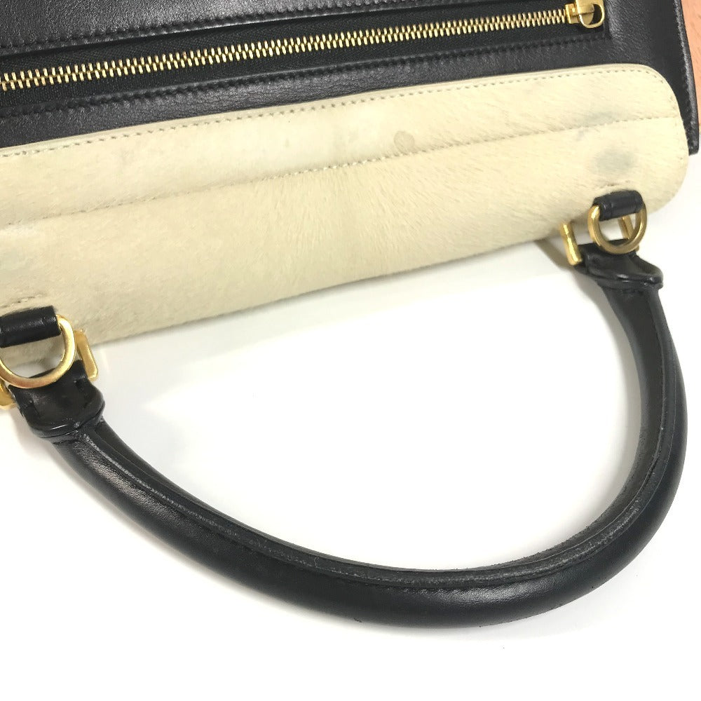 CELINE Trapeze Small 2WAY Bag Shoulder Bag Shoulder Tote Bag Handbag Leather/Harako Women's Black