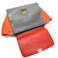 CELINE 2WAYハンドバッグ カバン トラペーズ ショルダーバッグ スエード/レザー レディース ブラック グレー×ブラック×オレンジ