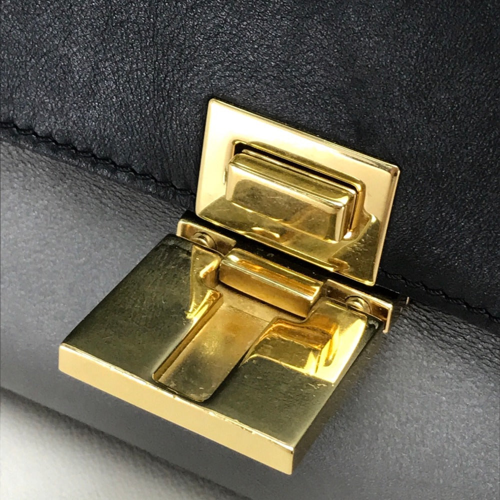 CELINE 2WAYハンドバッグ カバン トラペーズ ショルダーバッグ スエード/レザー レディース ブラック グレー×ブラック×オレンジ