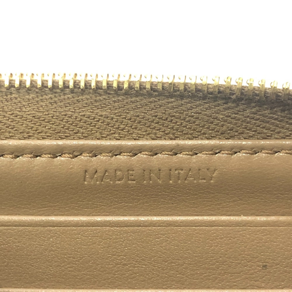 CELINE 663BFL.15KH Quilted C Charm Compact Zip Wallet Wallet coin purse Leather Car key Brown Used